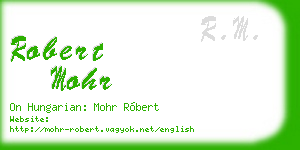 robert mohr business card